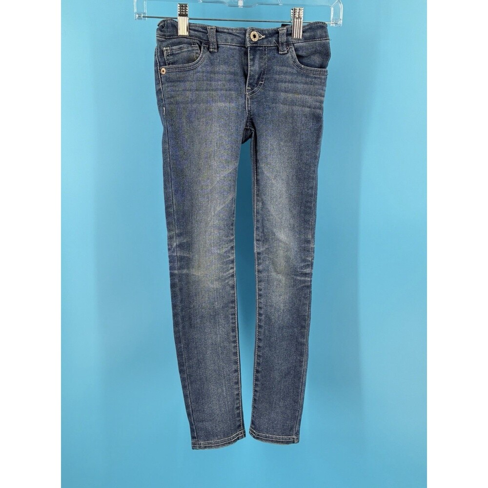 Levis Girls Size 7 Regular Denim Leggings Skinny Jeans Blue Stretch Adjustable
